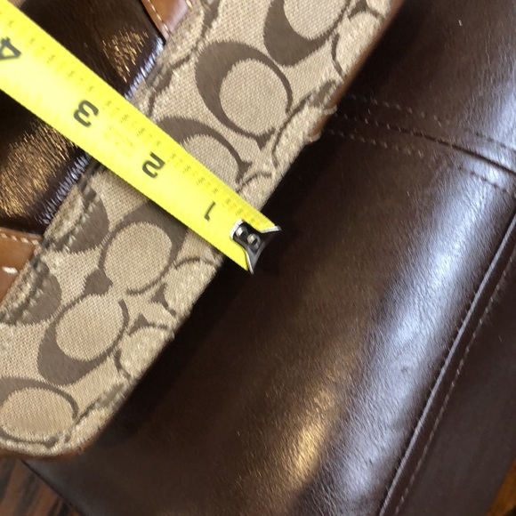 COACH Patchwork Top Zipper Crossbody Tote Shoulder Bag Brown Lining - Picture 13 of 17